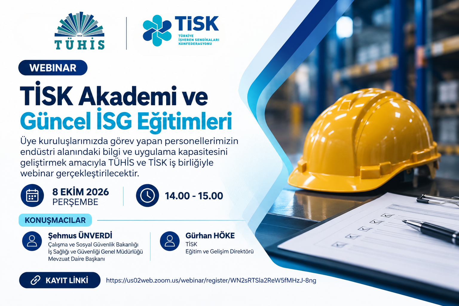 TİSK Akademi ve Güncel İSG Eğitimleri Webinarı Gerçekleştirilecek